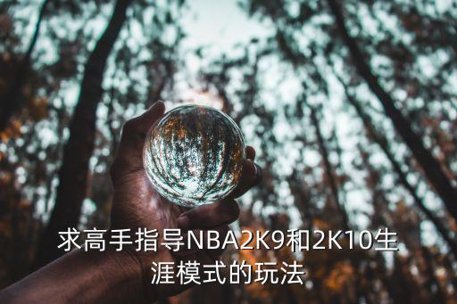 求高手指导NBA2K9和2K10生涯模式的玩法