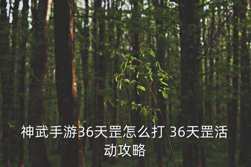 神武手游36天罡怎么打 36天罡活动攻略