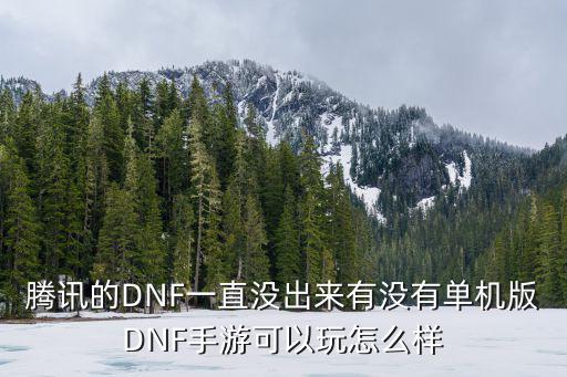 腾讯的DNF一直没出来有没有单机版DNF手游可以玩怎么样