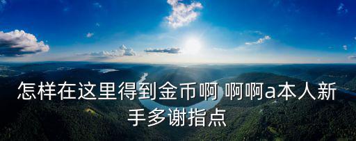 怎样在这里得到金币啊 啊啊a本人新手多谢指点