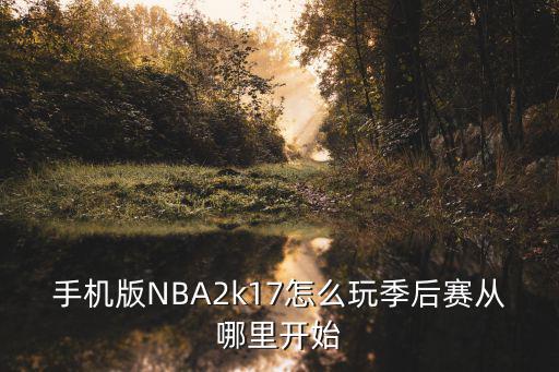 手游2k怎么直接打总决赛，手机版NBA2k17怎么玩季后赛从哪里开始