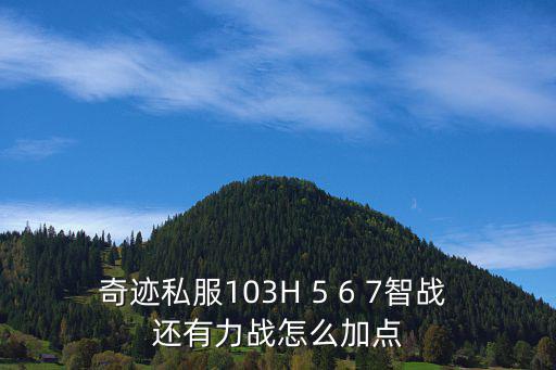 手游精灵智战星级怎么点，奇迹私服103H 5 6 7智战 还有力战怎么加点