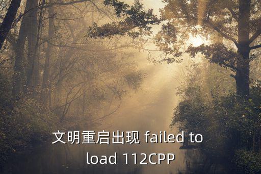 文明重启出现 failed to load 112CPP