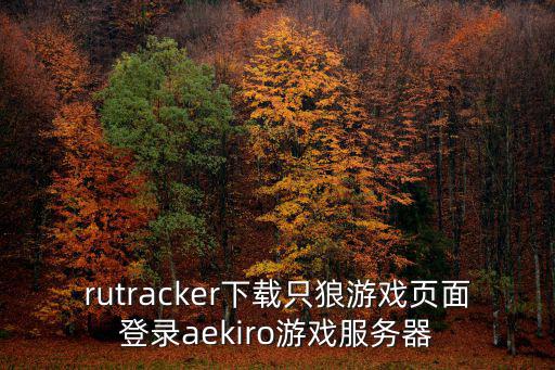 rutracker下载只狼游戏页面登录aekiro游戏服务器