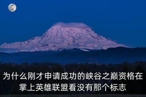 为什么刚才申请成功的峡谷之巅资格在掌上英雄联盟看没有那个标志