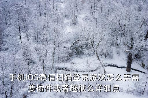 手机IOS微信扫码登录游戏怎么弄需要插件或者越狱么详细点