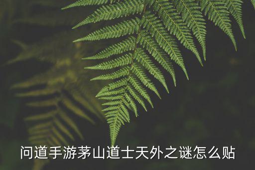 问道手游茅山道士天外之谜怎么贴