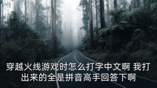 穿越火线游戏时怎么打字中文啊 我打出来的全是拼音高手回答下啊