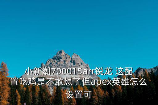 小新潮700015arr锐龙 这配置吃鸡是不敢想了但apex英雄怎么设置可