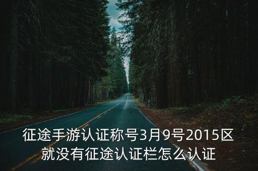 征途手游认证称号3月9号2015区就没有征途认证栏怎么认证