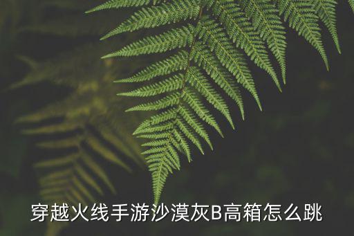 穿越火线手游沙漠灰B高箱怎么跳