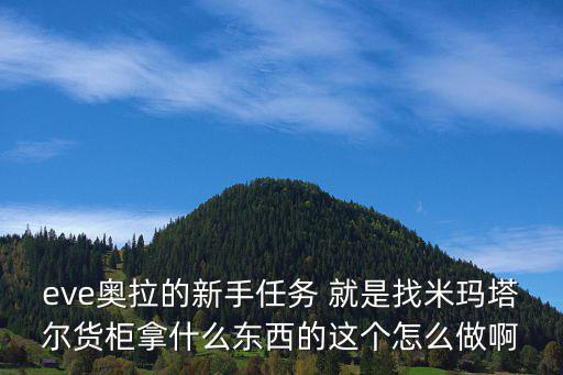 eve奥拉的新手任务 就是找米玛塔尔货柜拿什么东西的这个怎么做啊