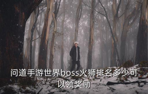 问道手游世界boss火狮排名多少可以领奖励