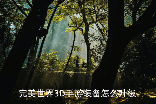 完美世界3D手游装备怎么升级