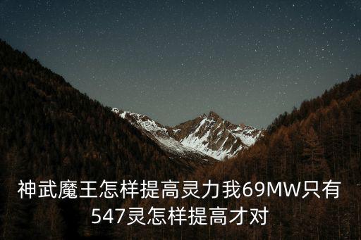 神武魔王怎样提高灵力我69MW只有547灵怎样提高才对