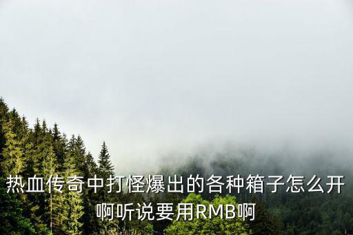 热血传奇中打怪爆出的各种箱子怎么开啊听说要用RMB啊