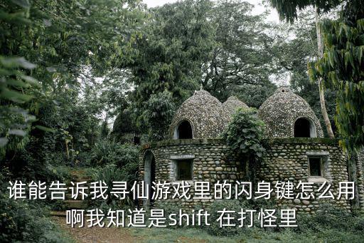 谁能告诉我寻仙游戏里的闪身键怎么用啊我知道是shift 在打怪里