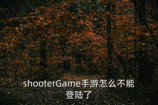 shooterGame手游怎么不能登陆了