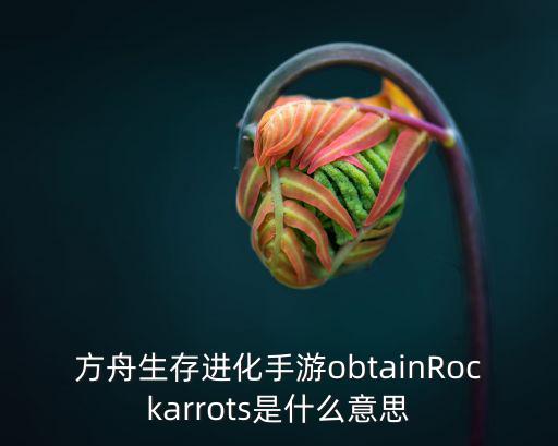 方舟生存进化手游obtainRockarrots是什么意思