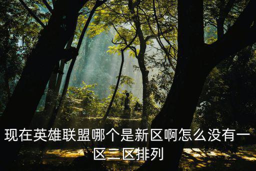 现在英雄联盟哪个是新区啊怎么没有一区二区排列