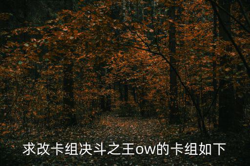 求改卡组决斗之王ow的卡组如下