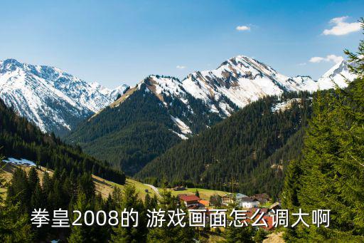 拳皇2008的 游戏画面怎么调大啊