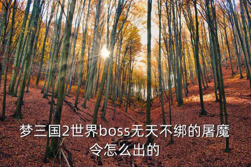 梦三手游无天怎么打，梦三国2世界boss无天不绑的屠魔令怎么出的