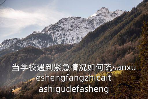 当学校遇到紧急情况如何疏sanxueshengfangzhicaitashigudefasheng