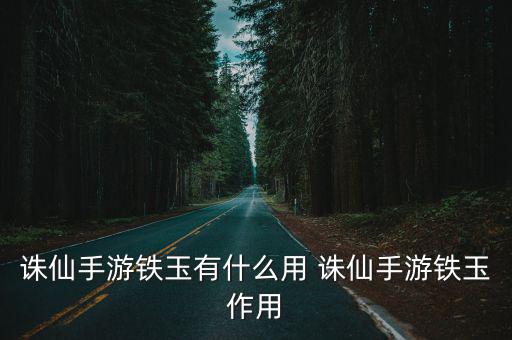 诛仙手游铁玉有什么用 诛仙手游铁玉作用