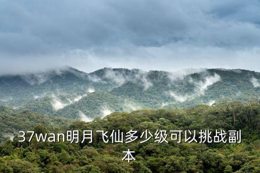 37wan明月飞仙多少级可以挑战副本