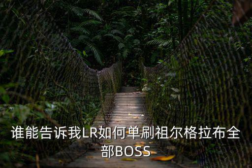 谁能告诉我LR如何单刷祖尔格拉布全部BOSS