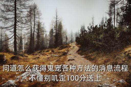 问道怎么获得鬼宠各种方法的消息流程不懂别叽歪100分送上