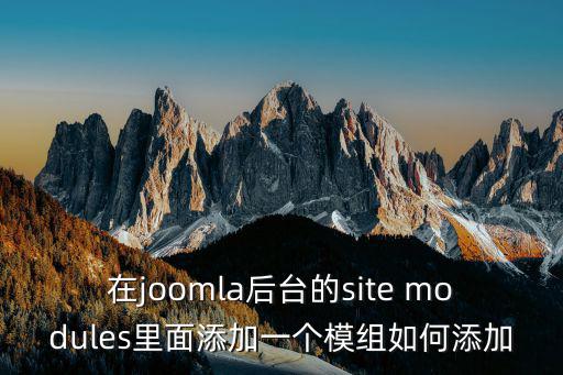 在joomla后台的site modules里面添加一个模组如何添加