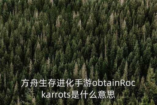 方舟生存进化手游obtainRockarrots是什么意思