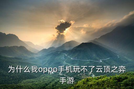 为什么我oppo手机玩不了云顶之弈手游