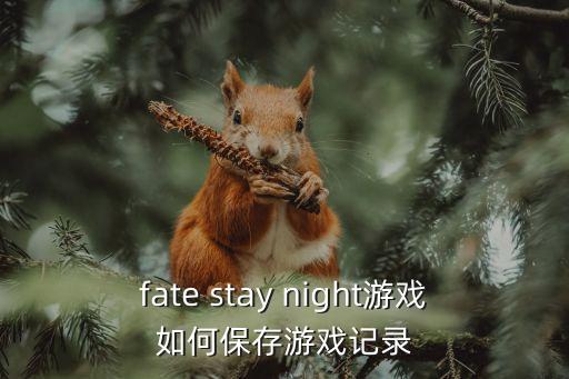 fate stay night游戏如何保存游戏记录