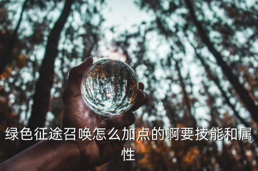 绿色征途召唤怎么加点的啊要技能和属性