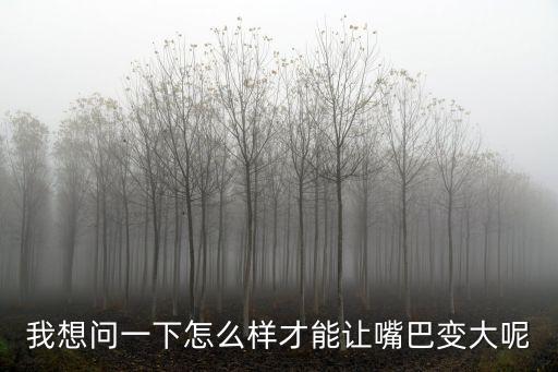 我想问一下怎么样才能让嘴巴变大呢