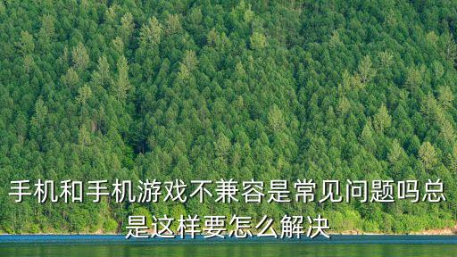 手机和手机游戏不兼容是常见问题吗总是这样要怎么解决