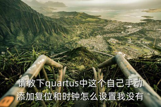 请教下quartus中这个自己手动添加复位和时钟怎么设置我没有