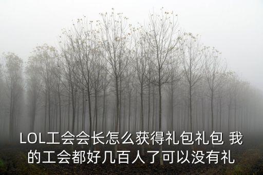 LOL工会会长怎么获得礼包礼包 我的工会都好几百人了可以没有礼