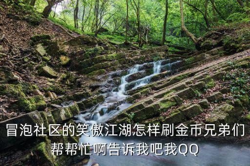 冒泡社区的笑傲江湖怎样刷金币兄弟们帮帮忙啊告诉我吧我QQ