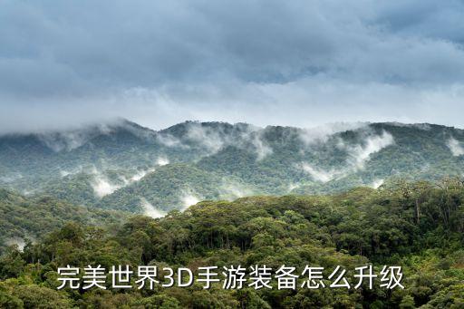 完美世界3D手游装备怎么升级