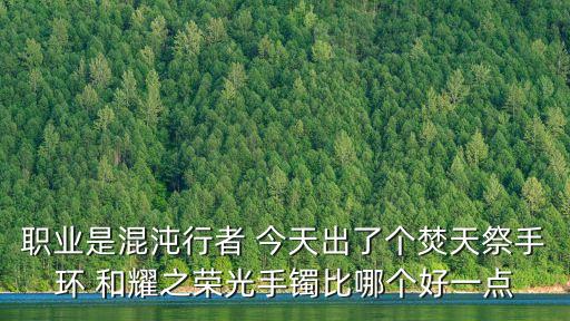 职业是混沌行者 今天出了个焚天祭手环 和耀之荣光手镯比哪个好一点