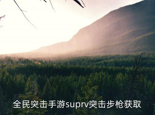 全民突击手游suprv突击步枪获取