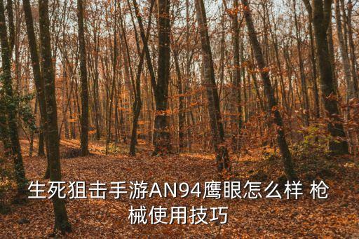 生死狙击手游AN94鹰眼怎么样 枪械使用技巧