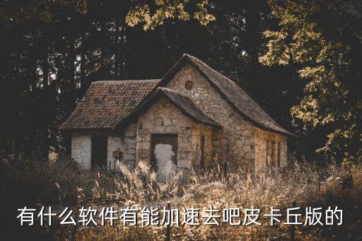 有什么软件有能加速去吧皮卡丘版的