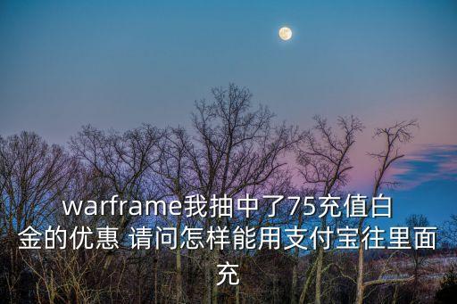 warframe我抽中了75充值白金的优惠 请问怎样能用支付宝往里面充