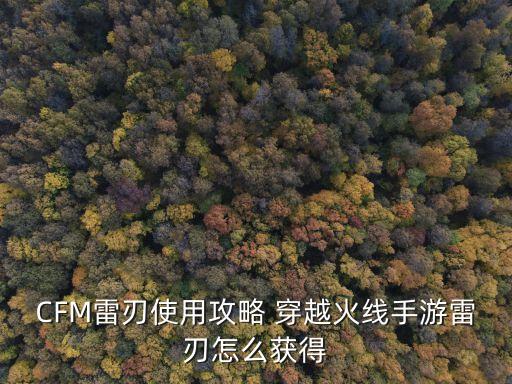 CFM雷刃使用攻略 穿越火线手游雷刃怎么获得