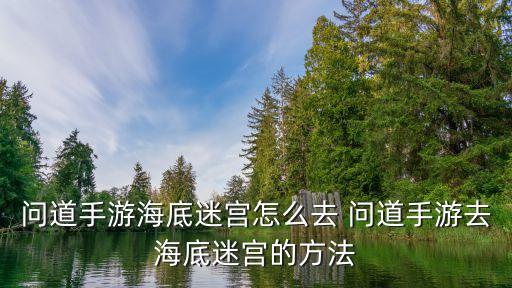 问道手游海底迷宫怎么去 问道手游去海底迷宫的方法